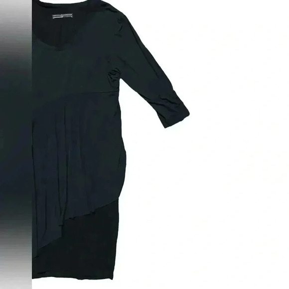 Peruvian Connection Black Wool Blend Lagenlook Knee Length Dress M - Picture 3 of 6